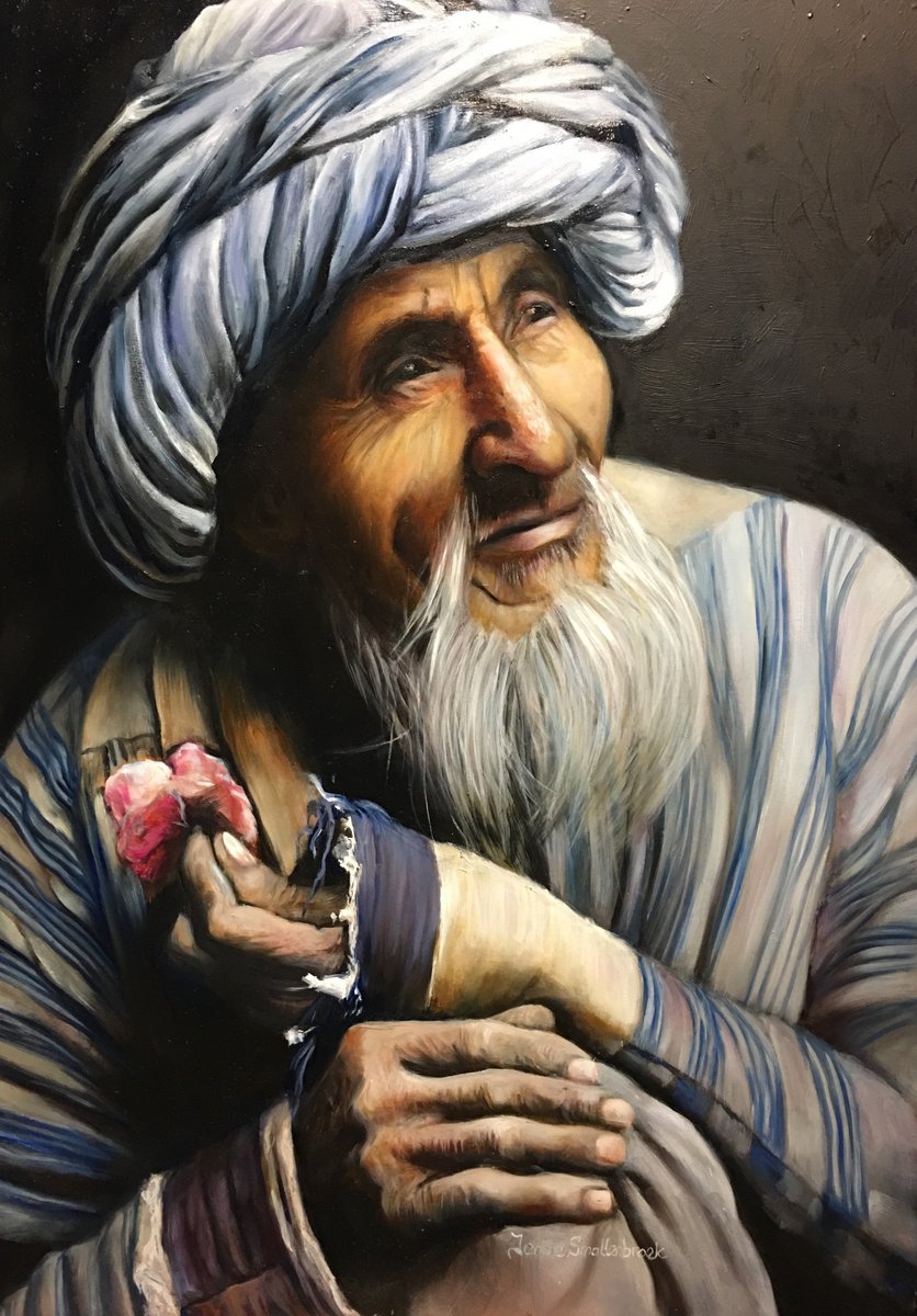 Monk With A Rose By Jennie Smallenbroek, 29 X 37, Artwork For Sale On Artfinder