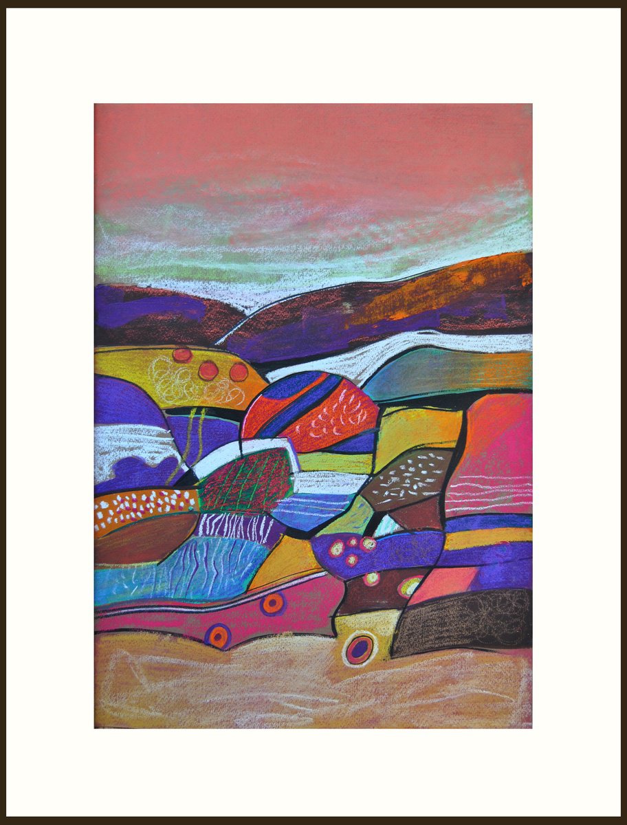 Abstract Pastel Drawing By Valeri Tsvetkov, 14 X 20", Abstract Drawing, Original Artwork