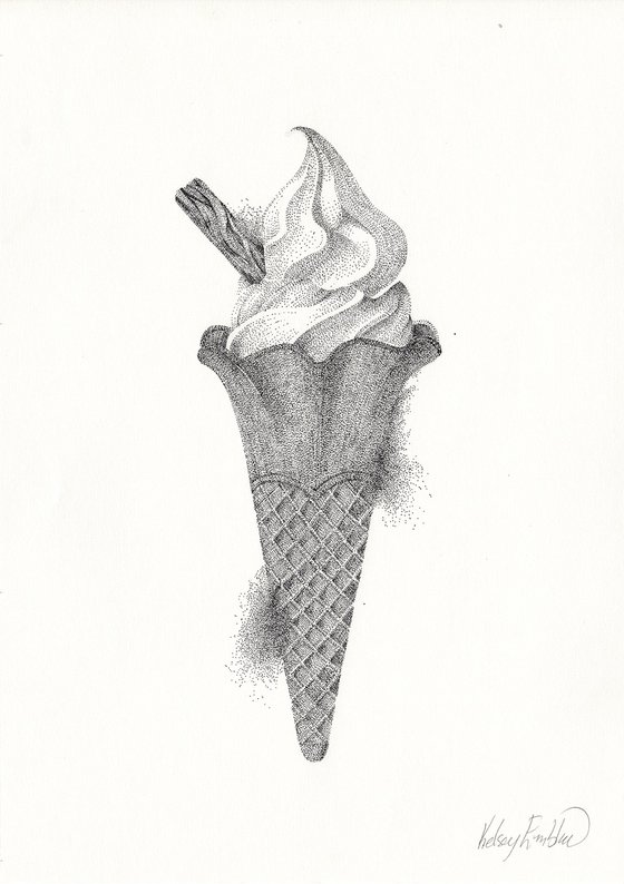 99p - Ice Cream Stippling Illustration