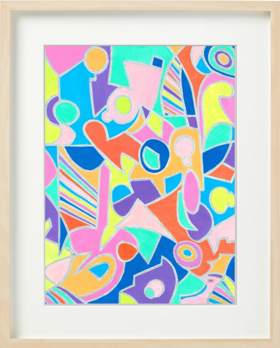 Abstract Acrylic Painting By Carla Sa Fernandes, 17 X 20, Ss14.S2, Original Artwork