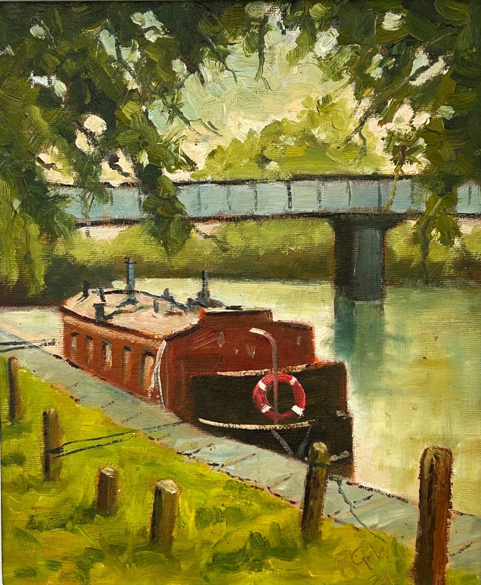 Barge At Rest By Robert Wells, 14 X 15, Artwork For Sale On Artfinder