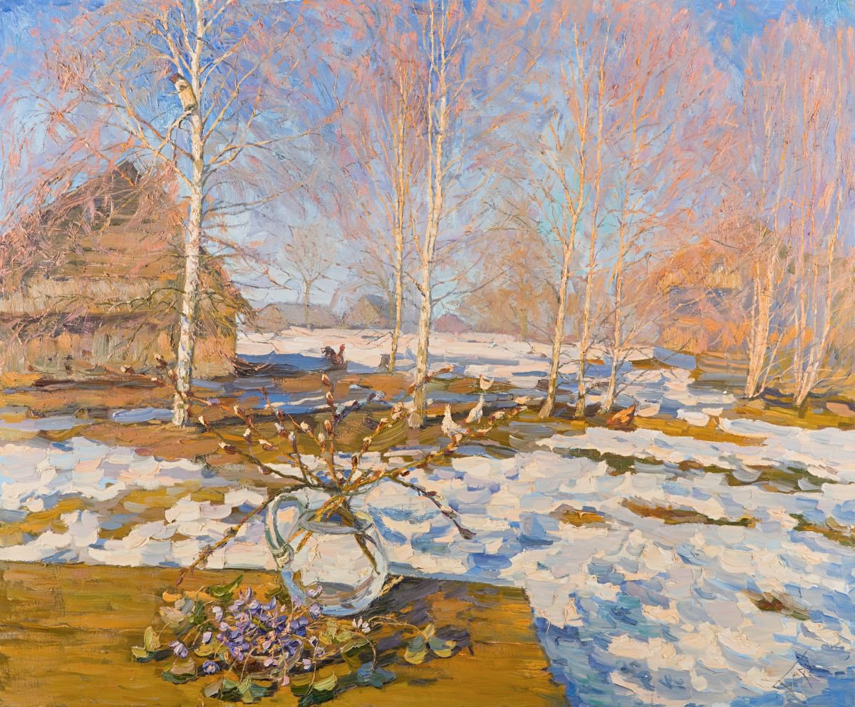 Still Life with Snowdrops by Elena Barkhatkova