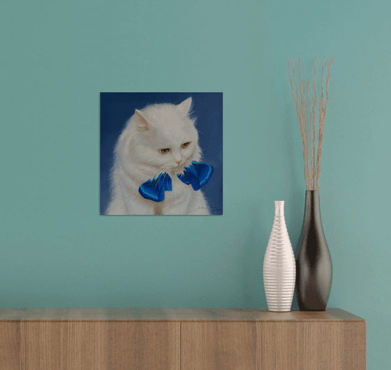 Cat Cupid. Pet portrait.. Original Pastel Portrait
