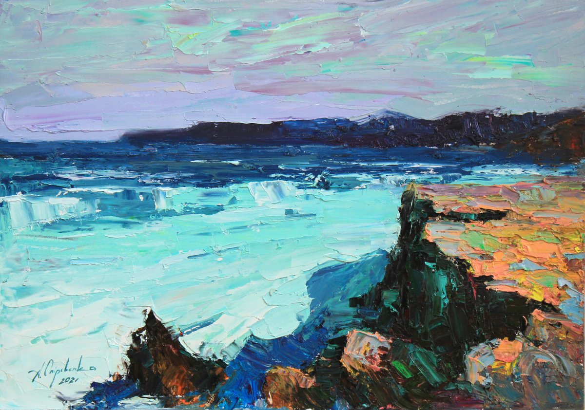 Turquoise seascape by Alisa Onipchenko-Cherniakovska