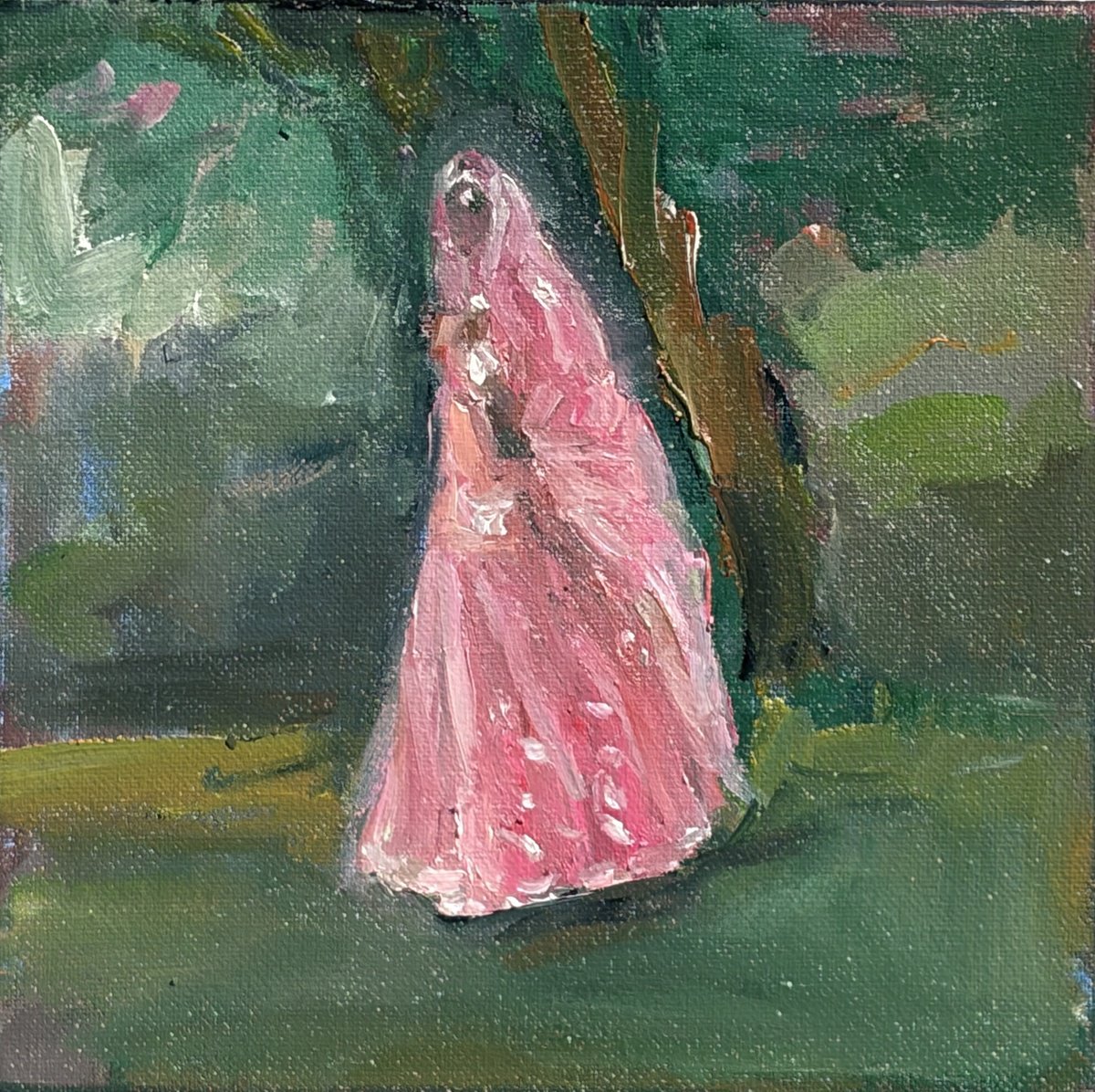 Expressive Oil Painting , Woman Of India - Apparition #4 By Arun Prem, 8 X 8, Artwork For Sale On Artfinder