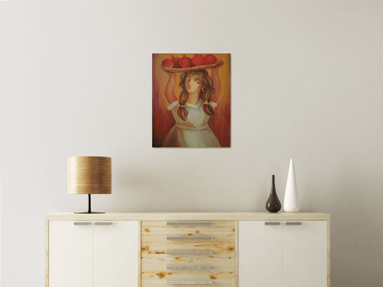 Girl with Pomegranates