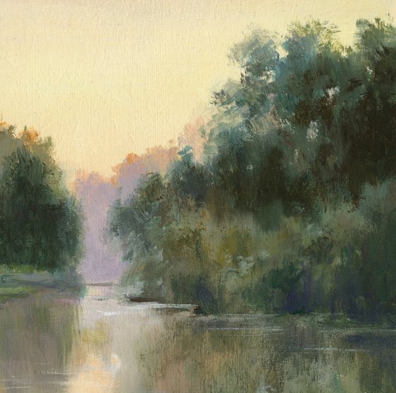 Cloudy sunrise on the river