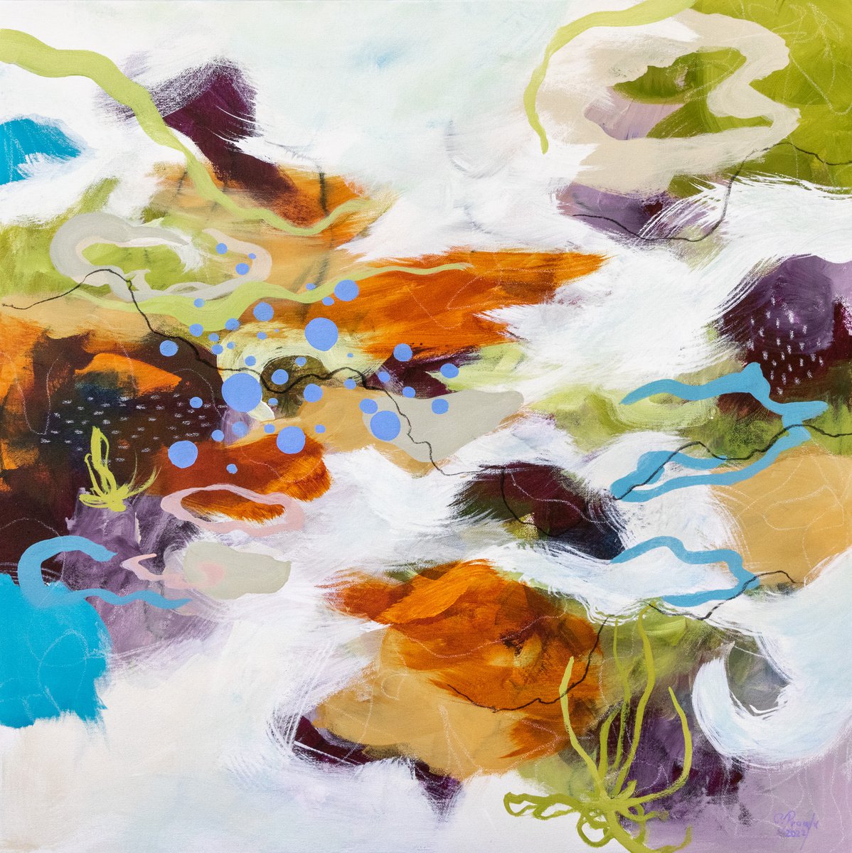 Eau limpide - Abstract landscape - Ready to hang by Chantal Proulx
