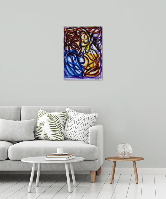 MULTIPLICITY - Face combination - Abstract painting - 70x50 cm