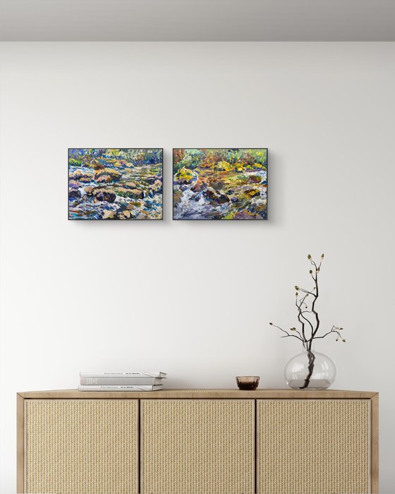 Mountain River Charnali, Georgia – Diptych