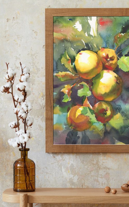 Apples on a branch by Samira Yanushkova