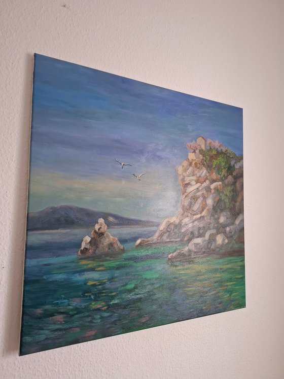 Oil painting Croatian seascape