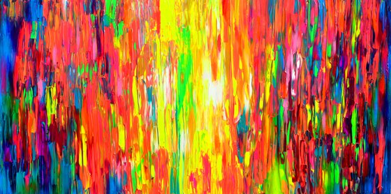 63x31.5'' Large Ready to Hang Abstract Painting - XXXL Huge Colourful Modern Abstract Big Painting, Large Colorful Painting - Ready to Hang, Hotel and Restaurant Wall Decoration, Happy Gypsy Dance