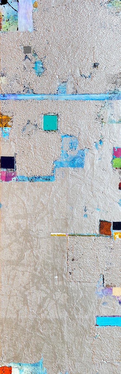 Abstract Painting By Jason Forcier, 20 X 60, Suave Irony, Original Artwork