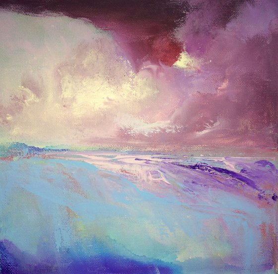 Abstract ~ 'Coastal  IV’    ’ 8" x 8"  On Canvas