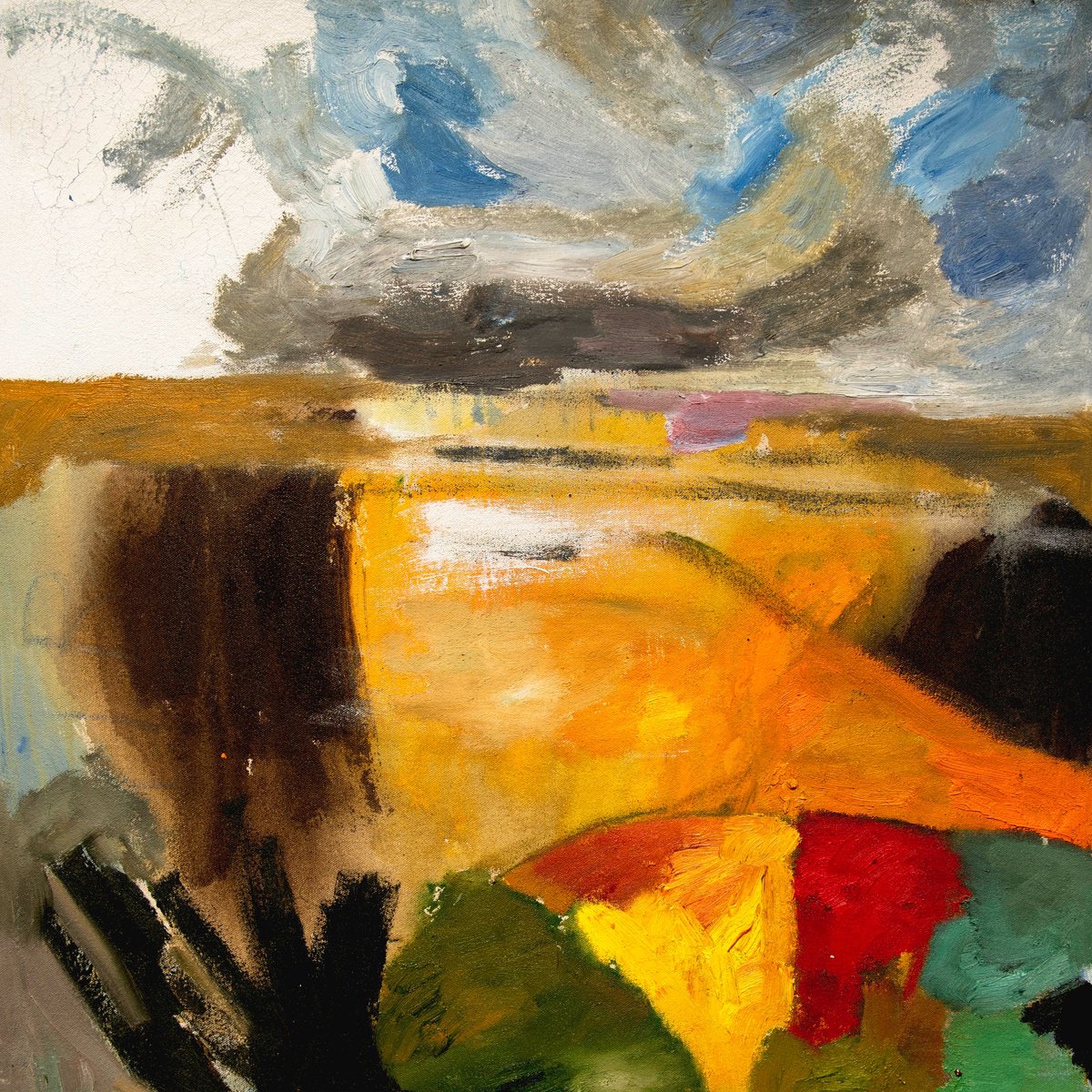 Harvest With Cloud By Elizabeth Anne Fox, 24 X 24, Artwork For Sale On Artfinder