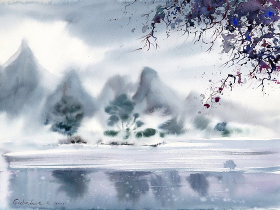 Asian winter landscape