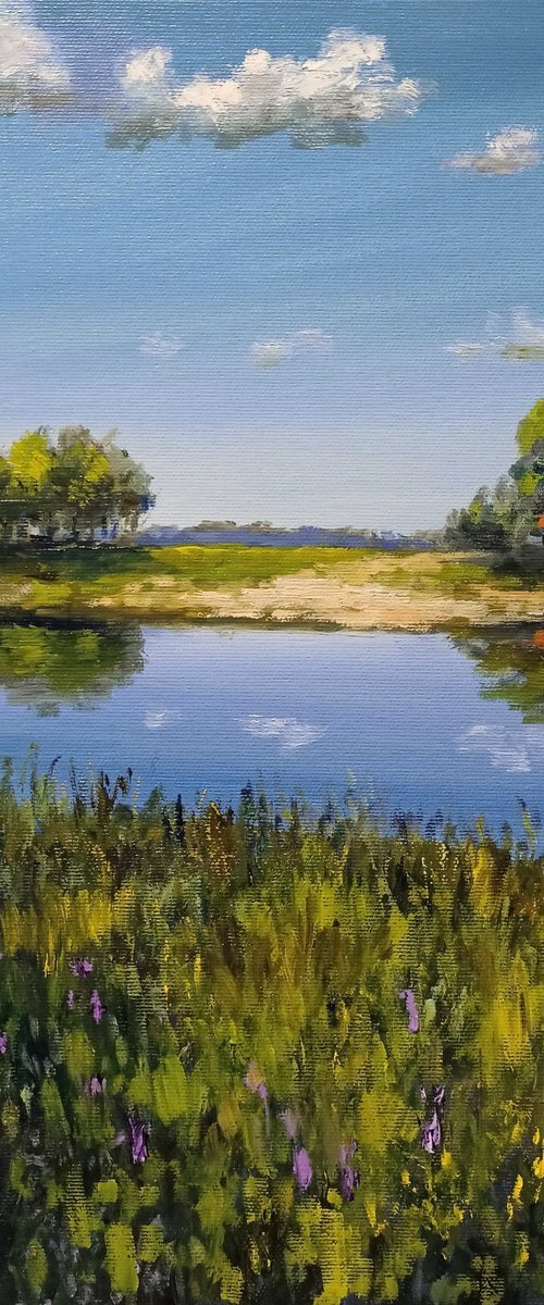 A farmstead by the river by Oleh Rak