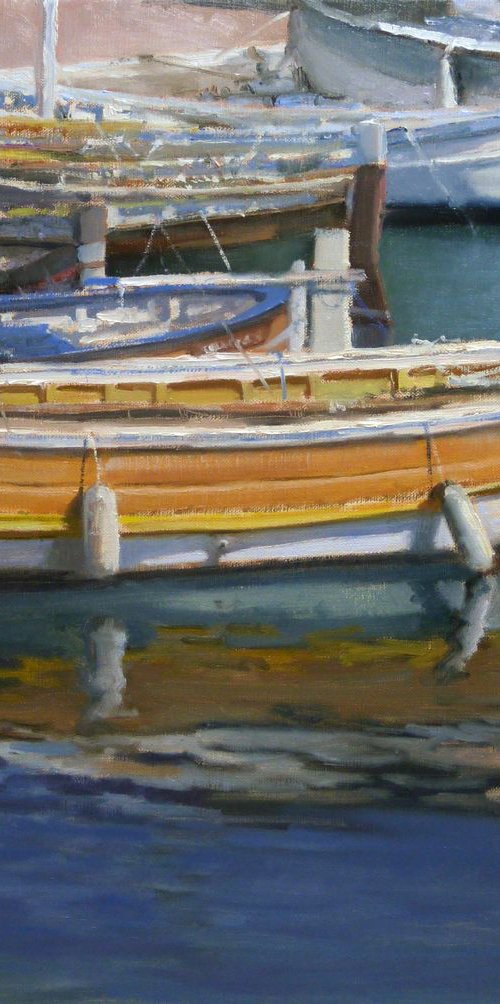 Boats and Water Reflections at Martigues by Pascal Giroud