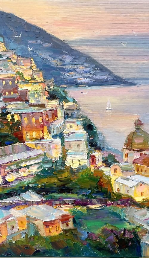 Evening city" by Evgeny Chernyakovsky