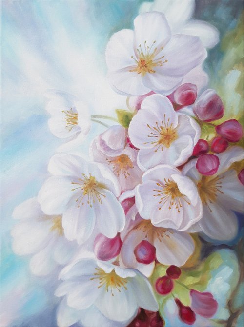 "Spring in the air", blossom painting by Anna Steshenko
