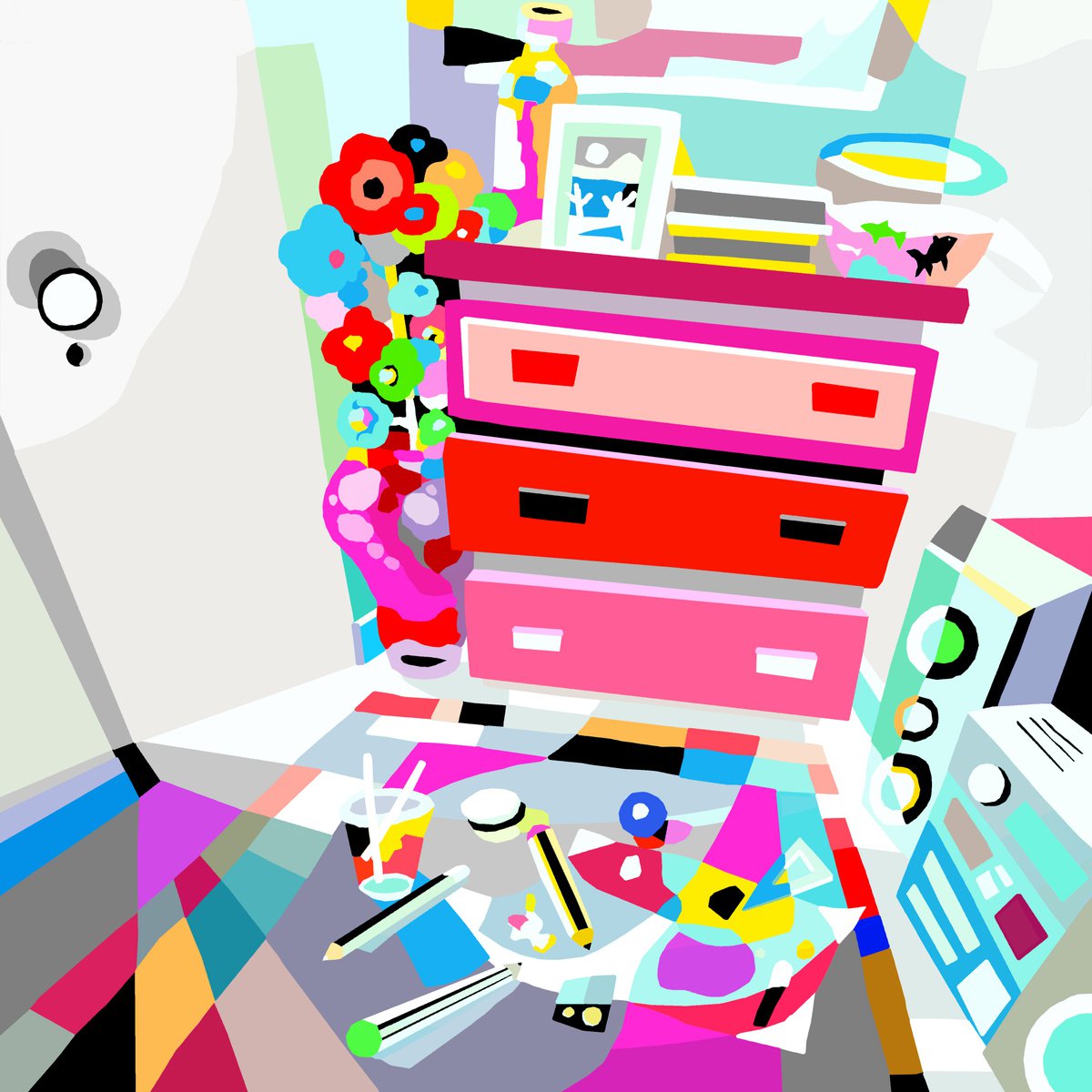 The fort (El fuerte) (pop art, interior) by Alejos