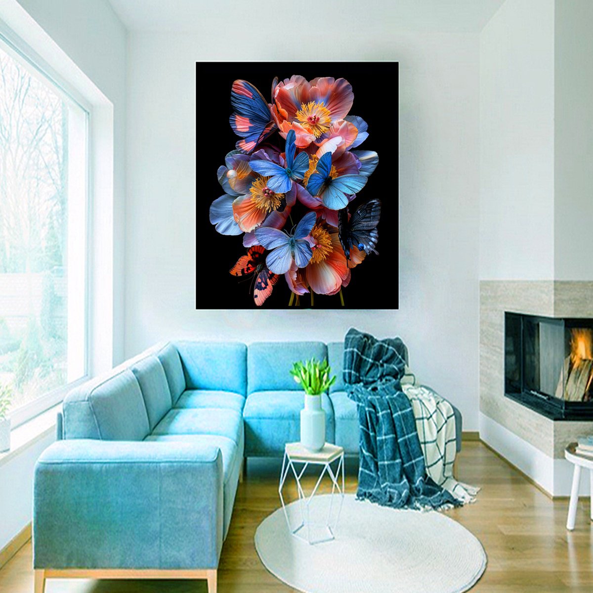 Photorealistic Botanical Photograph By Michael Filonow, 26 X 32", Butterfly Garden 2, Original Artwork