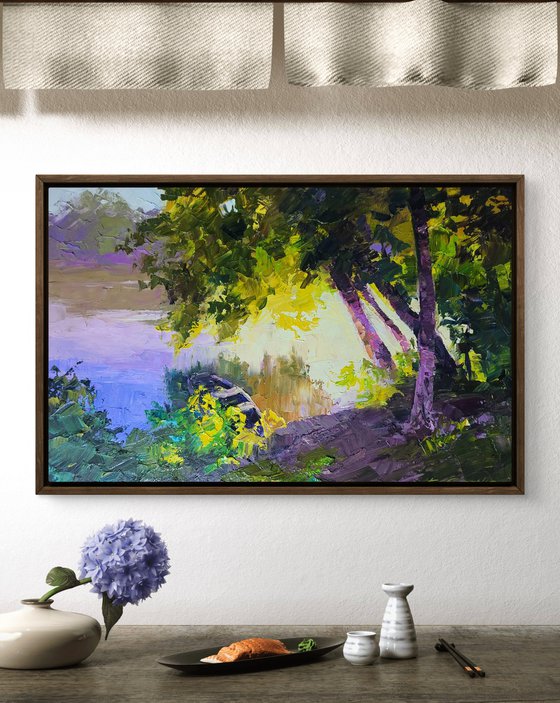 Evening in the Forest by the River