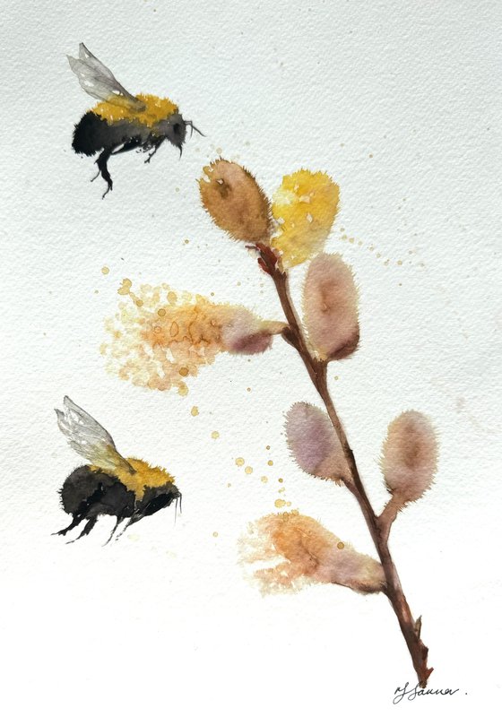 Bees & Pussy Willow