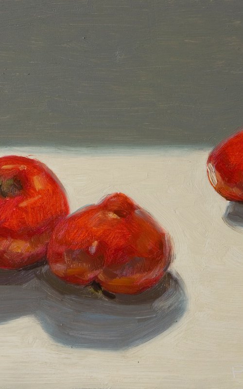 three tomatoes on white by Olivier Payeur