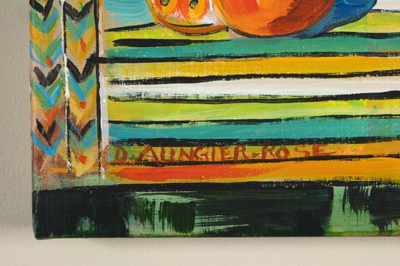 STILL LIFE ON STRIPES