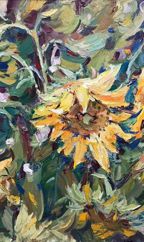 Ukrainian symbol Sunflowers by Yuliia Pastukhova