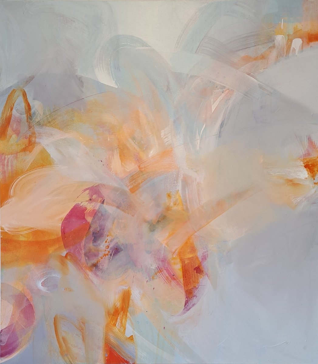 Organic Abstract Acrylic Painting By Claire Chandler, 52 X 58, Big Sky, Original Artwork