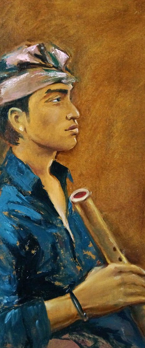 Balinese fluite player by Serge Shchegolkov