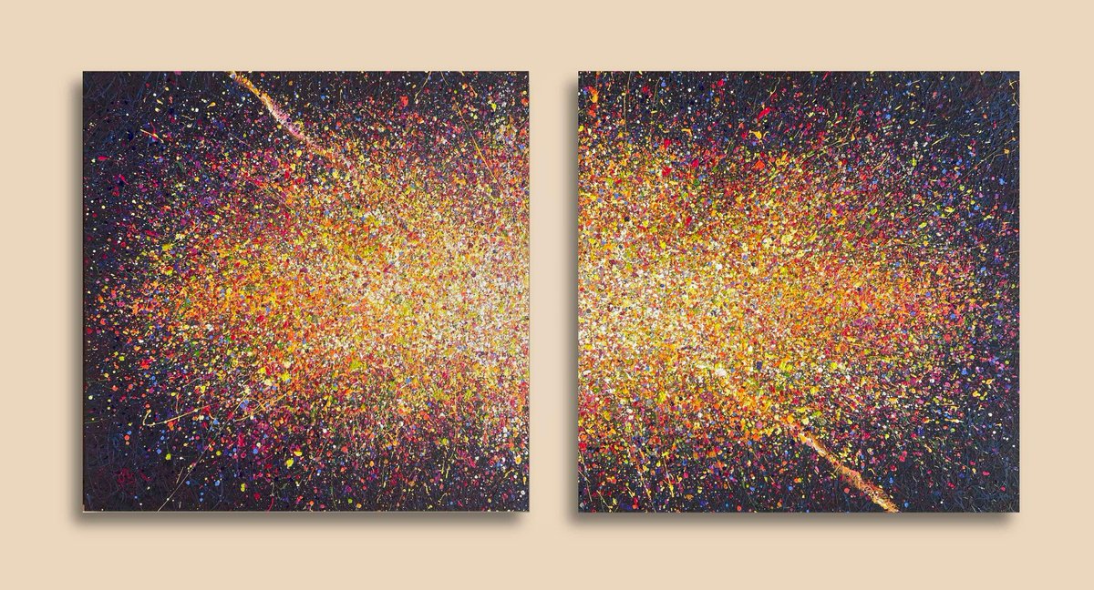 Geometric Abstract Acrylic Painting By Nadiia Antoniuk, 63 X 31", Let The Light In, Original Artwork