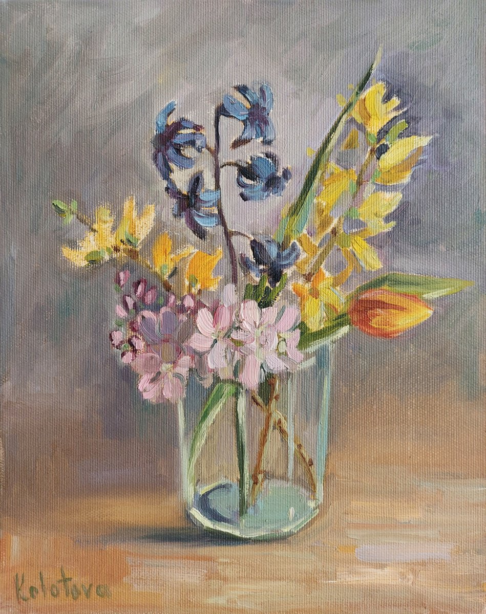 Still-life with flowers Spring bouquet by Olena Kolotova