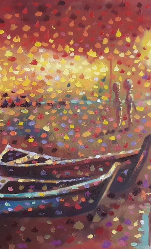 Sunset conversations by Alex Mensah