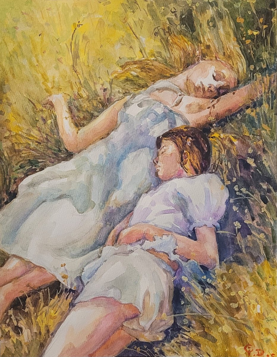 Illustrative Watercolour , Summer By Qi Debrah, 10 X 13, Artwork For Sale On Artfinder