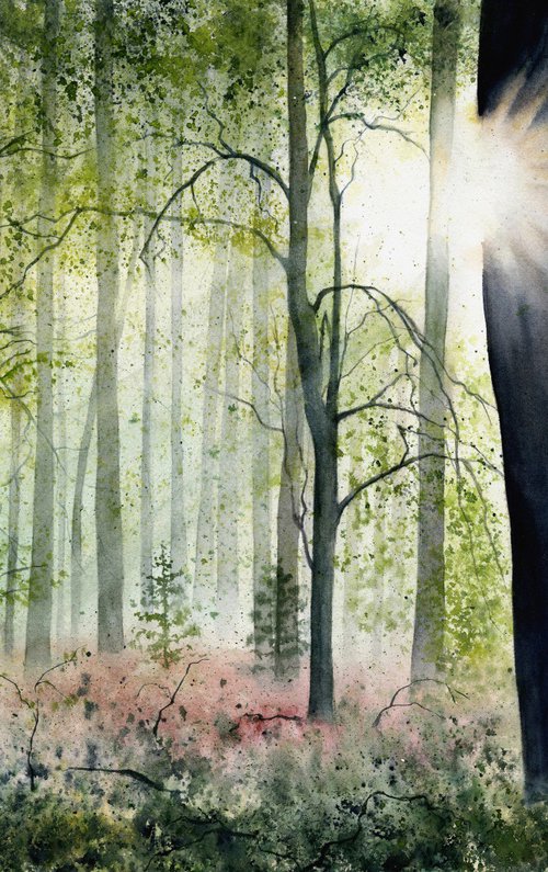 In the forest, 55x37 cm by Tetiana Koda
