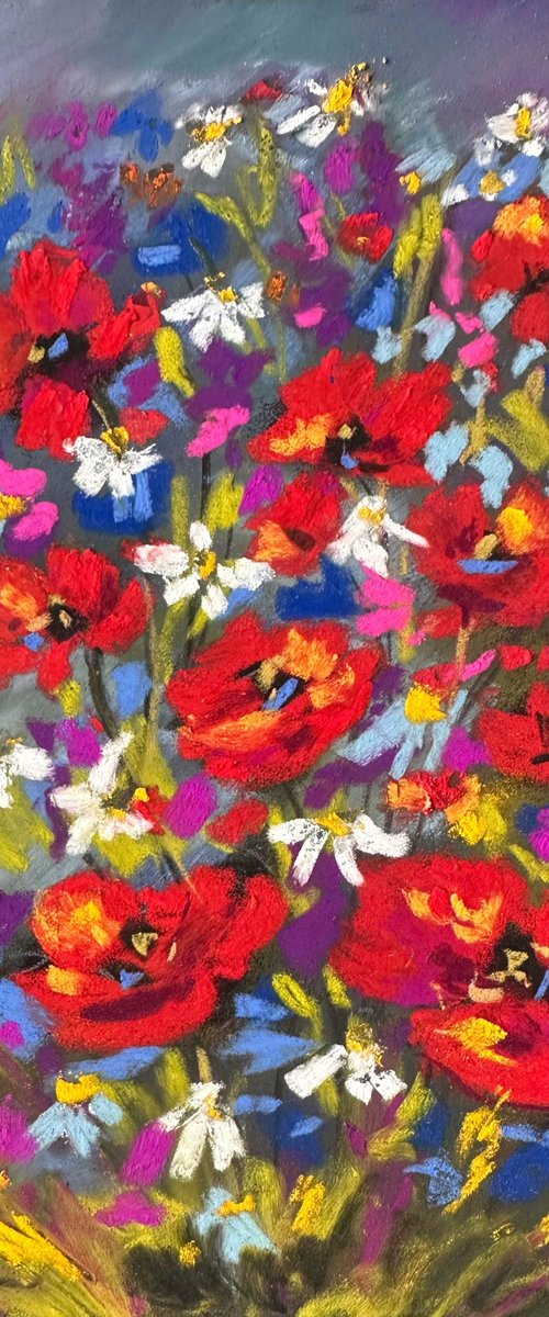 Red poppies wildflowers by Oksana Fedorova