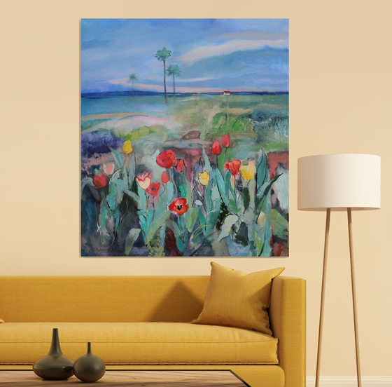 Landscape with Tulips