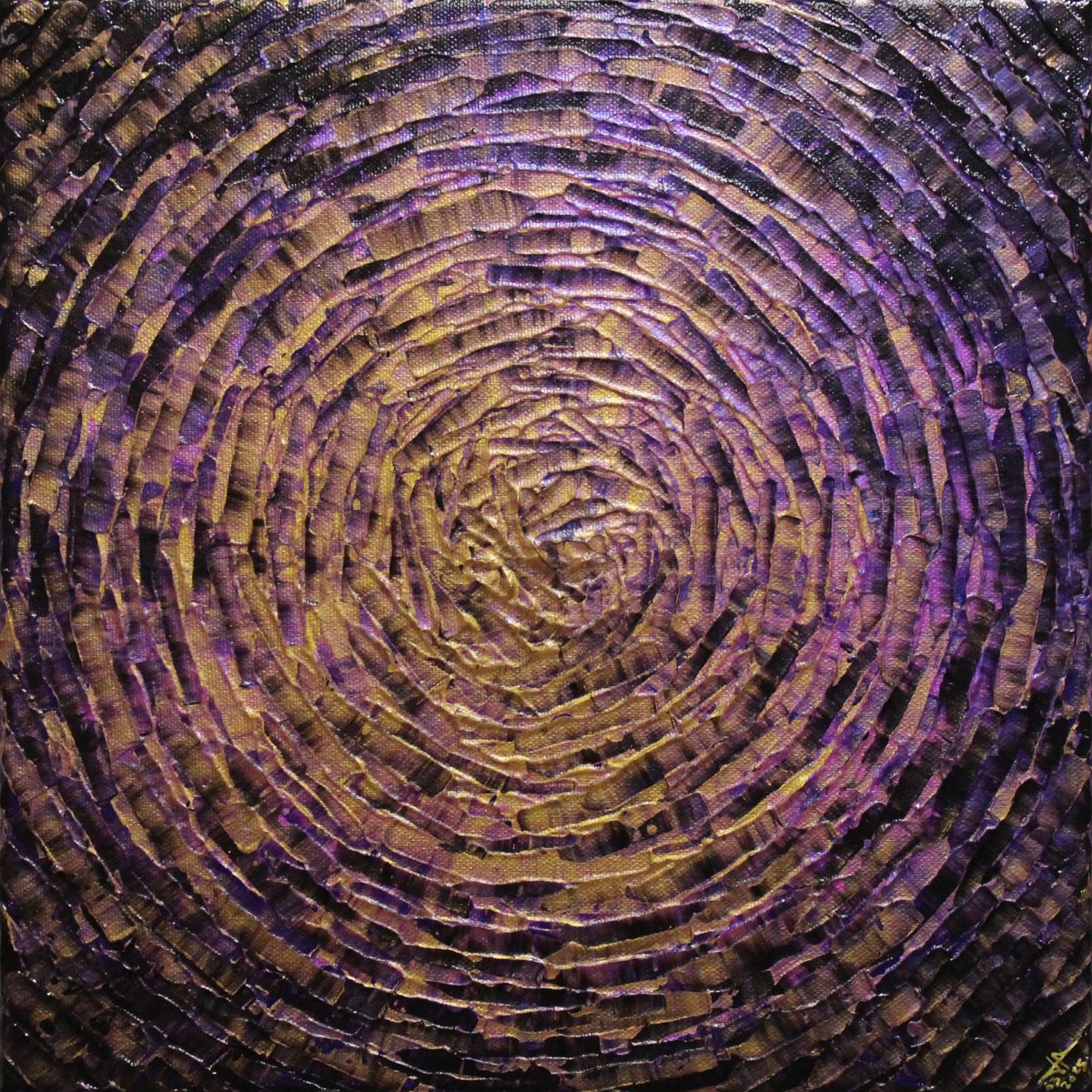 Abstract Acrylic Painting By Jonathan Pradillon, 12 X 12, Spiritual Golden C. Shine, Original Artwork