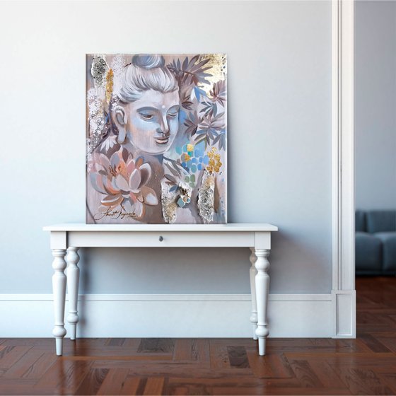 Buddha Abstract on wood