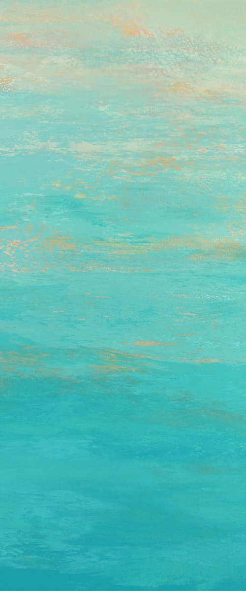 Aqua Summer - Modern Abstract Expressionist Seascape by Suzanne Vaughan