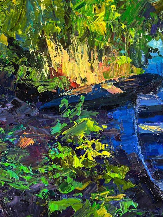 Boats on a Summer Lake