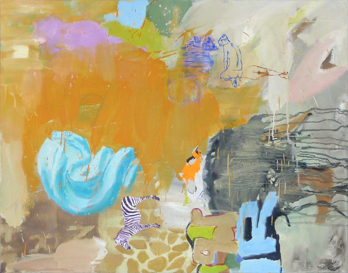 Expressive Portrait Oil Painting By Lisa Braun, 35 X 28", Dream And Reality, Original Artwork