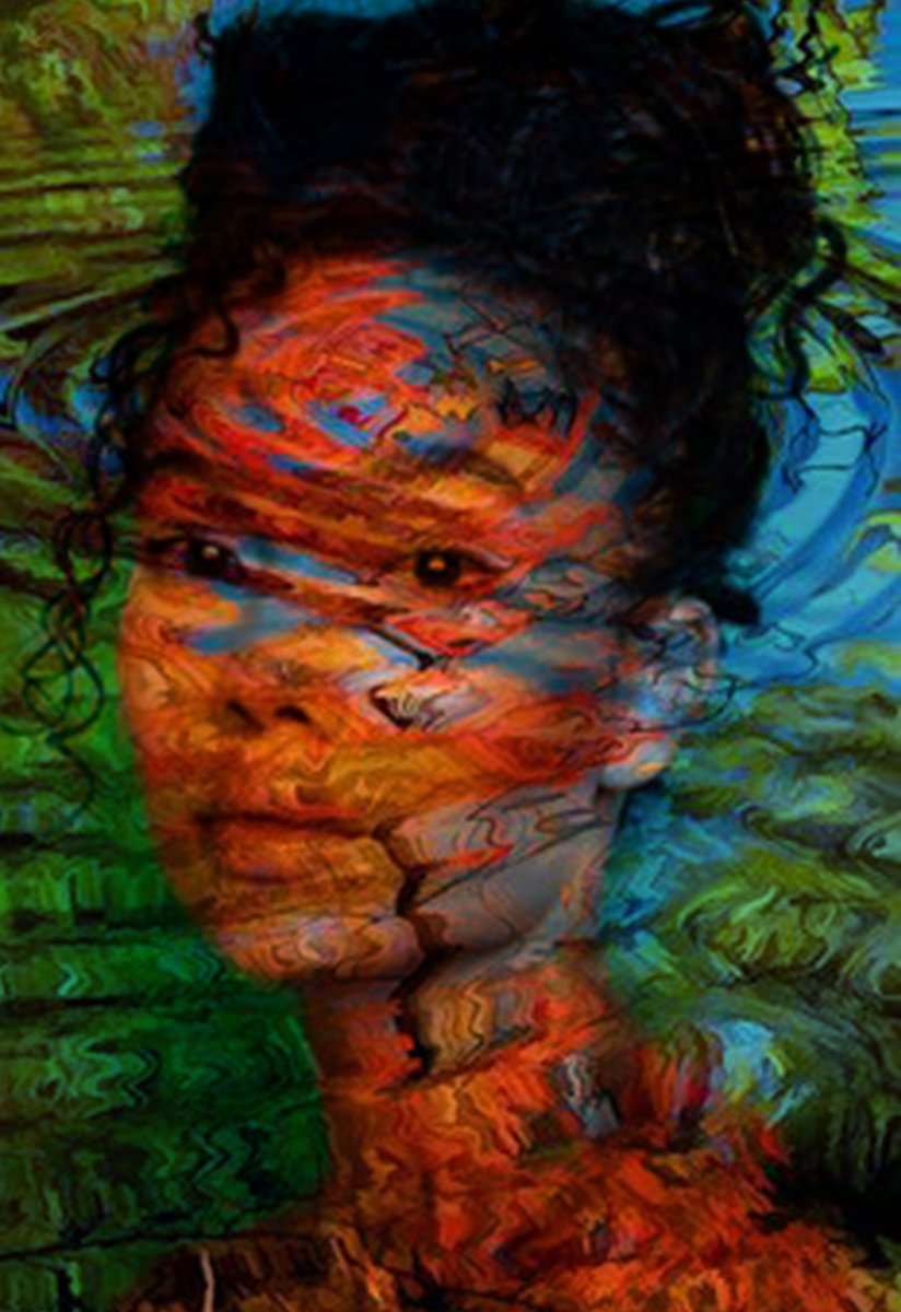 Illustrative Portrait Photograph By Srdjan Jevtic, 27 X 39", Water Reborn, Original Artwork
