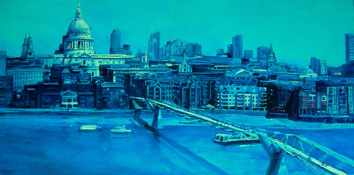 London Indigo Blue Cityscape by Patricia Clements