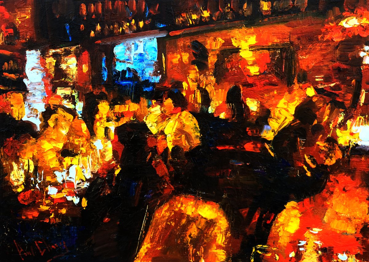 Busy Red Bar by Paul Cheng