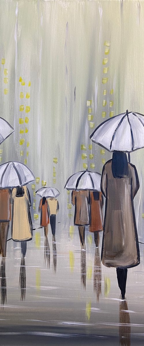 White Umbrellas by Aisha Haider